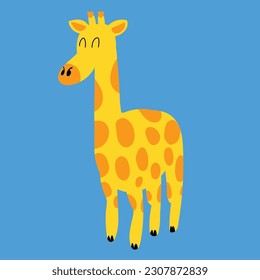 Girrafe Animal Vector Flat Illustration