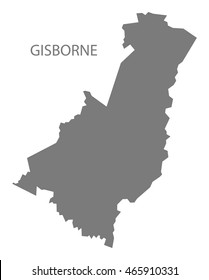 Gisborne New Zealand Map grey