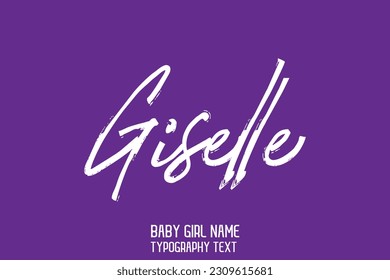 Giselle Girl Name Cursive Handschrift Brush Typografie Text