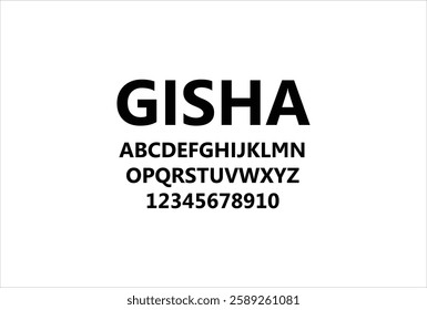 Gisha font for logo and headline. Isolated vector typeset