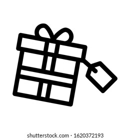 Gist Box Label Icon Vector. Outline Gist Box Label Sign. Isolated Contour Symbol Illustration