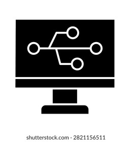 Git Branch Glyph Style Icon Design
