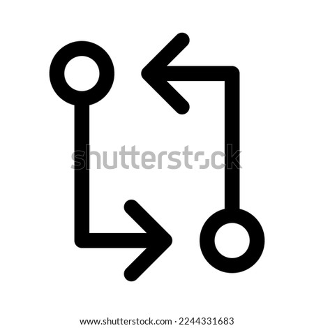 Git compare icon line isolated on white background. Black flat thin icon on modern outline style. Linear symbol and editable stroke. Simple and pixel perfect stroke vector illustration.