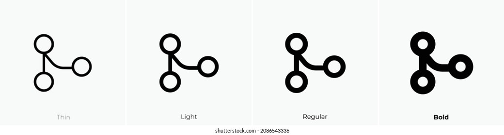 git merge icon. Thin, Light Regular And Bold style design isolated on white background