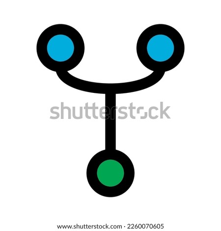 Git network icon line isolated on white background. Black flat thin icon on modern outline style. Linear symbol and editable stroke. Simple and pixel perfect stroke vector illustration.