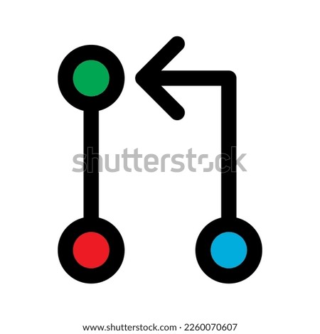 Git pull request icon line isolated on white background. Black flat thin icon on modern outline style. Linear symbol and editable stroke. Simple and pixel perfect stroke vector illustration.