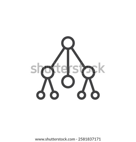 Git Repository line icon. linear style sign for mobile concept and web design. A branching diagram with code nodes outline vector icon. Version control symbol, logo illustration. Vector graphics