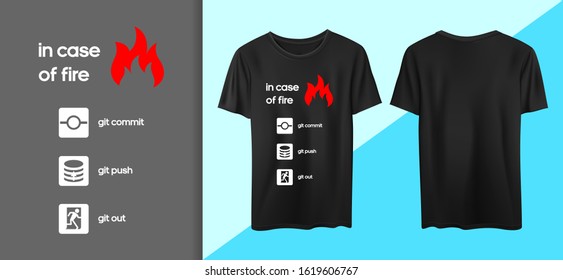 Git Version Control. Programmer Shirt. Eat Sleep Code. In Case of Fire. Coding Apparel.
