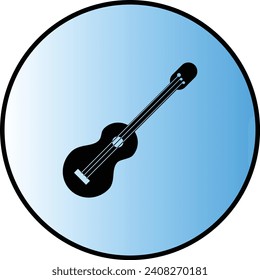 Gitar icon Blue colour background