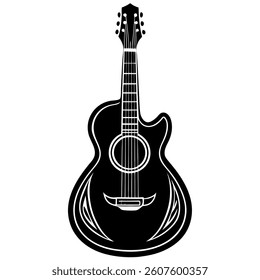 gitar silhouette on white background