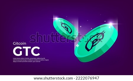 Gitcoin (GTC) coin cryptocurrency concept banner background.
