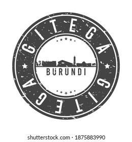 Gitega, Burundi Skyline Stamp. Round Postmark Icon City Design. Vector Landmark Travel Badge.