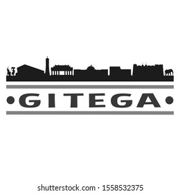 Gitega Burundi Travel. City Skyline. Silhouette City. Design Vector. Famous Monuments.