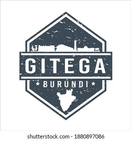 Gitega, Burundi Travel Stamp Icon. Skyline City Design Tourism Diamond. Vector Illustration Grunge Clip Art Badge.