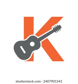 Gitter Logo combine with letter K vector template