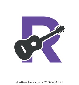 Gitter Logo combine with letter R vector template