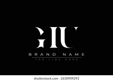 Diseño de logotipo de letra abstracta GIU. Este logotipo está diseñado por tres letras abstractas.