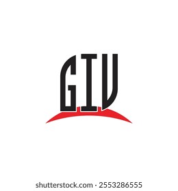 Projeto de logotipo de letra GIU com fundo branco no ilustrador, fonte do alfabeto moderno do logotipo do vetor
