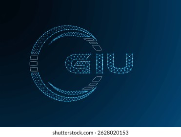 GIU low poly letter logo vector design. GIU lower poly logo design. Low poly logo.
