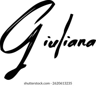 Giuliana  Baby Girl Name In Stylish Brush Typography Text