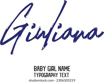 Giuliana Girl Name Cursive Handwritten Brush Typography Text