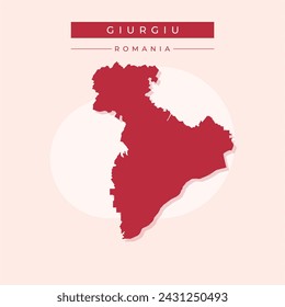 Giurgiu County (Administrative divisions of Romania, Sud - Muntenia development region) map vector illustration, scribble sketch Giurgiu map