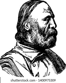 Giuseppe Garibaldi 1807 to 1882 he was an Italian general politician and nationalist who played a large role in the history of Italy one of the greatest generals of modern times vintage line drawing