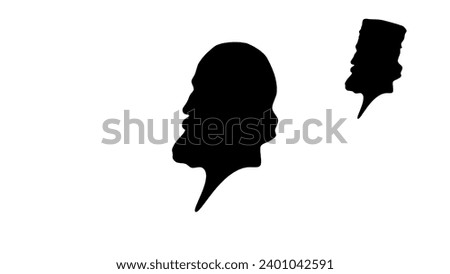 Giuseppe Garibaldi, black isolated silhouette