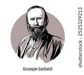 Giuseppe Garibaldi - Giuseppe Garibaldi - Italian military leader, revolutionary and political figure. National hero of Italy. Writer, memoirist. Vector hand-drawn illustration