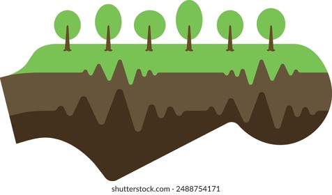 Giutar Neck Green Land Vector Image