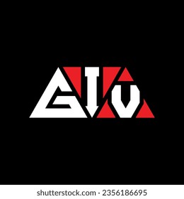 GIV triangle letter logo design with triangle shape. GIV triangle logo design monogram. GIV triangle vector logo template with red color. GIV triangular logo Simple, Elegant, and Luxurious design.