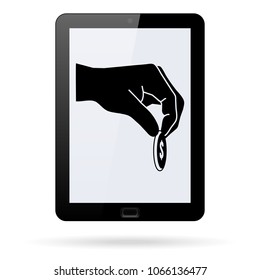give alms or corruption vector icon. Flat design style.