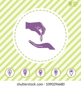 give alms or corruption vector icon. Flat design style.
