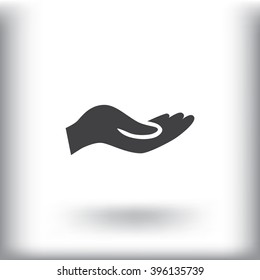 give alms, web icon.