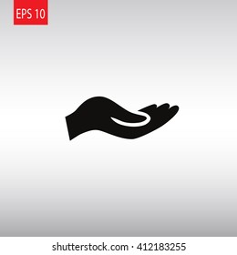 give alms, web icon.