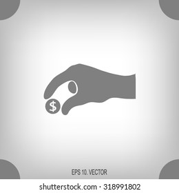 give alms, web icon. vector design