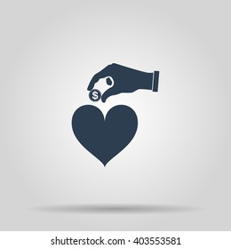 give alms, web icon. vector design. Modern design flat style icon 