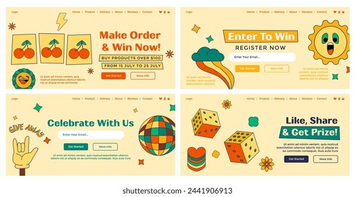 Give away advertising at web banner design set