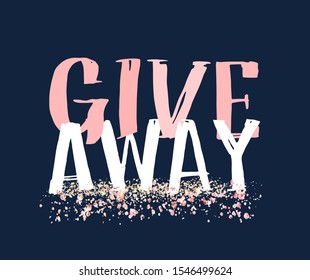 Give away - cute hand drawn doodle lettering template banner