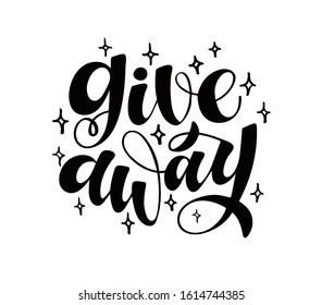 Give Away - cute hand drawn doodle lettering label
