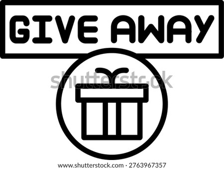 Give Away Line Icon Vector Design