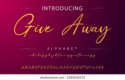 Give Away Signature Font Calligraphy Logotype Script Font Type Font lettering handwritten