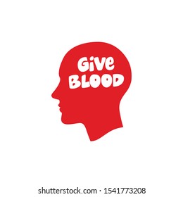 Give blood head concept vector