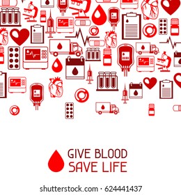 Give Blood Save Life Background Blood Stock Vector (Royalty Free ...