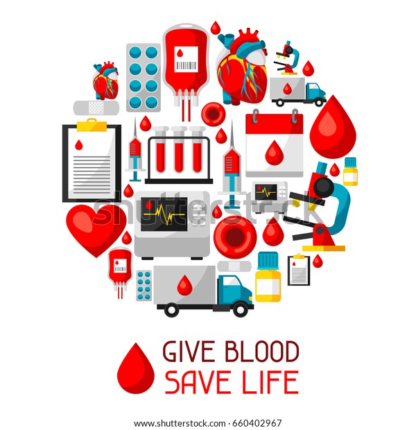 Give Blood Save Life Background Blood: Vector De Stock (libre De ...