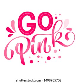 Give cancer the boot - qoute. Lettering for concept design. Breast cancer awareness month symbol. Breast cancer october awareness month campaign. Breast cancer concept pink colored phrase 