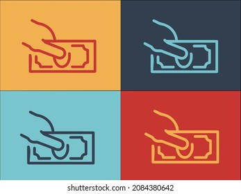Plantilla de logotipo de caja, icono plano simple de dinero en efectivo, negocios, dinero