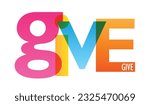 GIVE colorful vector typography banner