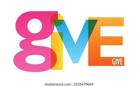 GIVE colorful vector typography banner