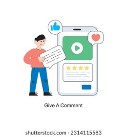 Give A Comment Flat Style Design Vector illustration. Stock illustration